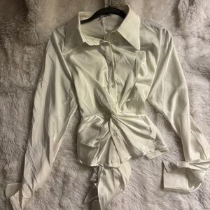 Satin button down shirt